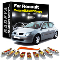 BADEYA 10Pcs Canbus Error Free For 2003-2008 Renault Megane II 2 MK2 Coupe Car LED Bulbs Interior Reading Dome Trunk Light Kit