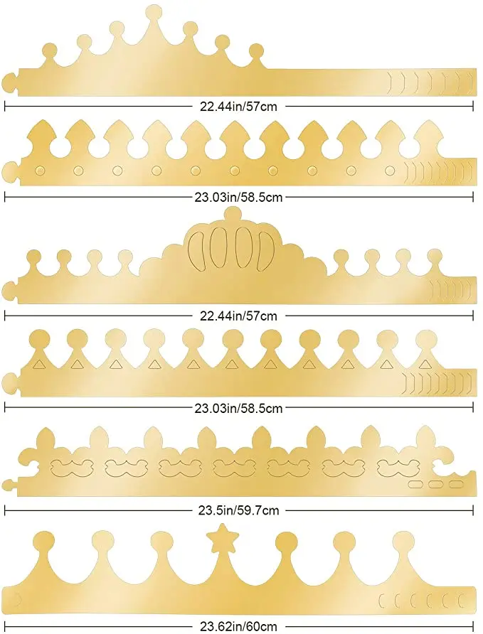30/10Pcs Gold Silver Birthday Party Hats Paper Crown Kids Birthday Party Supplies Party Crown Hat Cap Celebration Wedding Decor