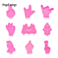 DY0118 Finger Love, ASL OK Keychain Mold, Praying hands Resin Epoxy Silicone Mold, Hamsa Hand DIY castings Mold Fist Resin Craft