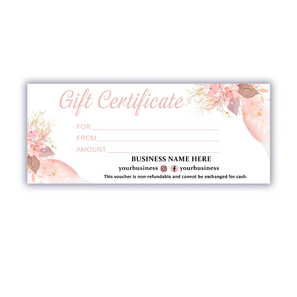 

Personalized Floral Gift Certificate, Delicate Voucher