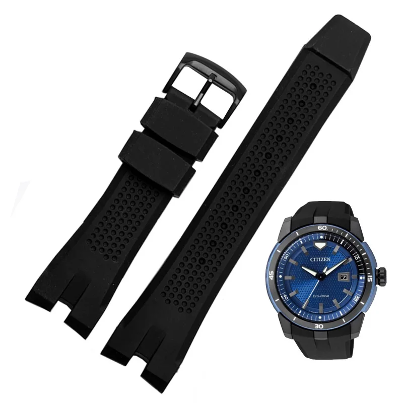 High Quality Rubber Silicone WatchBands For CITIZEN AW1475 1476 1477 CA4154 4155 4156 4278 Durable Waterproof Sports Strap 24mm