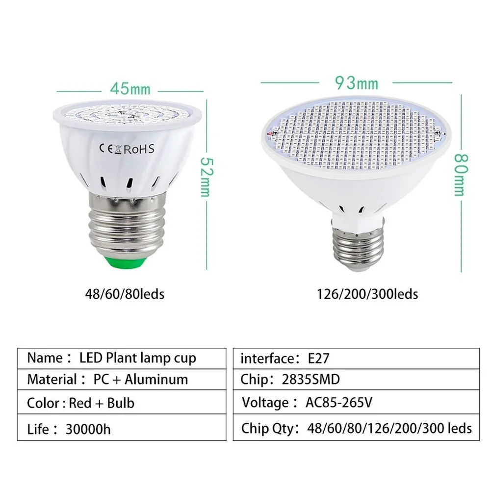 Led تنمو ضوء Phytolamp لمصباح النبات الطيف الكامل تنمو خيمة أضواء مصباح تنمو مصباح إضاءة داخلية ضوء النمو المائي