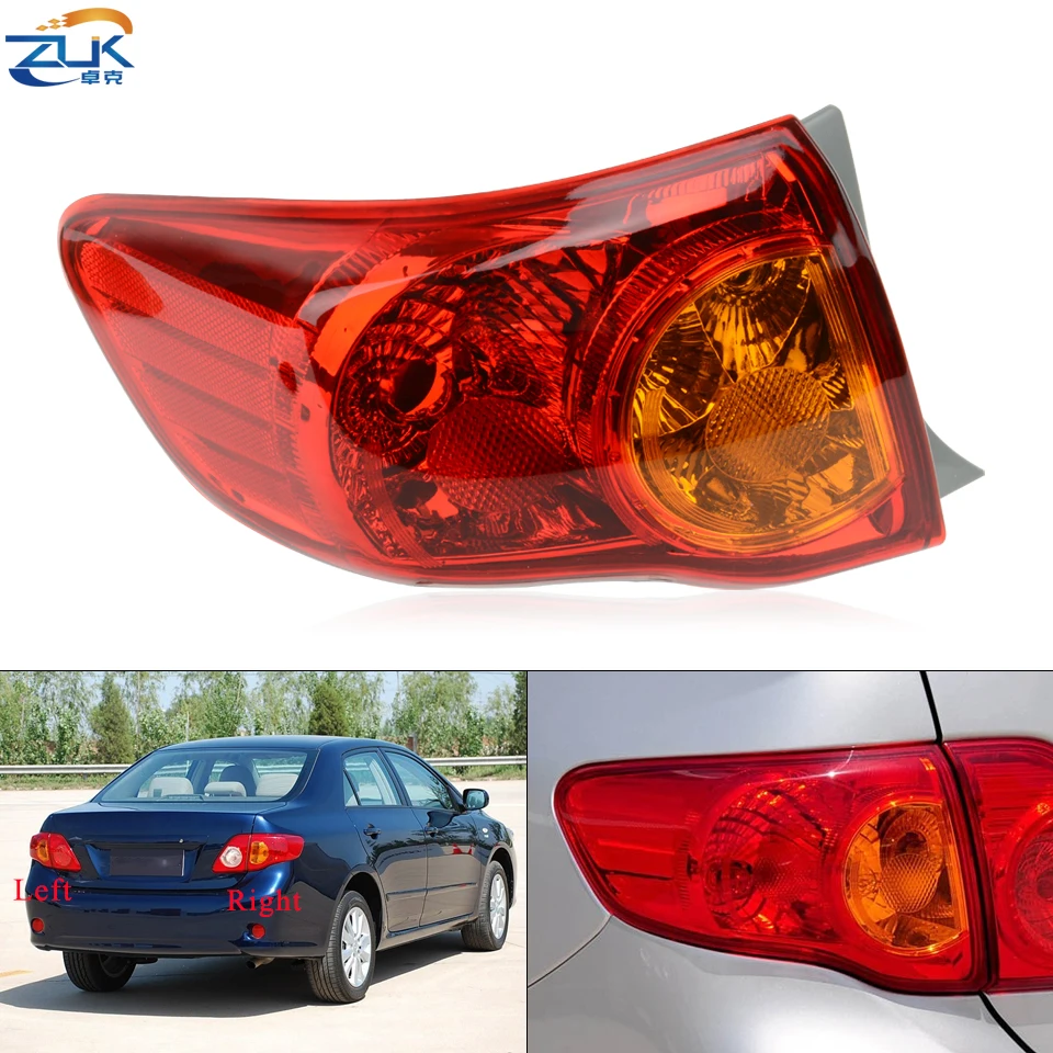 ZUK Outer Rear Bumper Tail Light Brake Stop Lamp Taillight Sub Assy For TOYOTA COROLLA 2007 2008 2009 2010 ZER15 Without Bulb