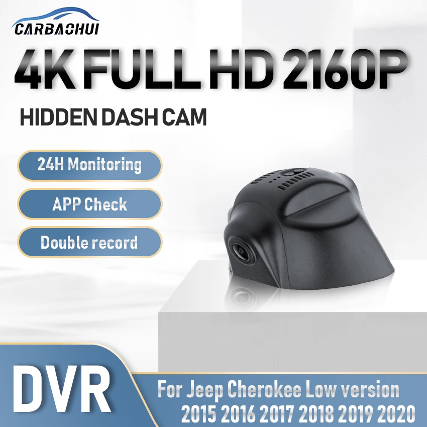 HD 4K Car DVR Wifi Video Recorder Dash Cam Camera High quality Night vision 24h Parking record For Jeep Cherokee Low version