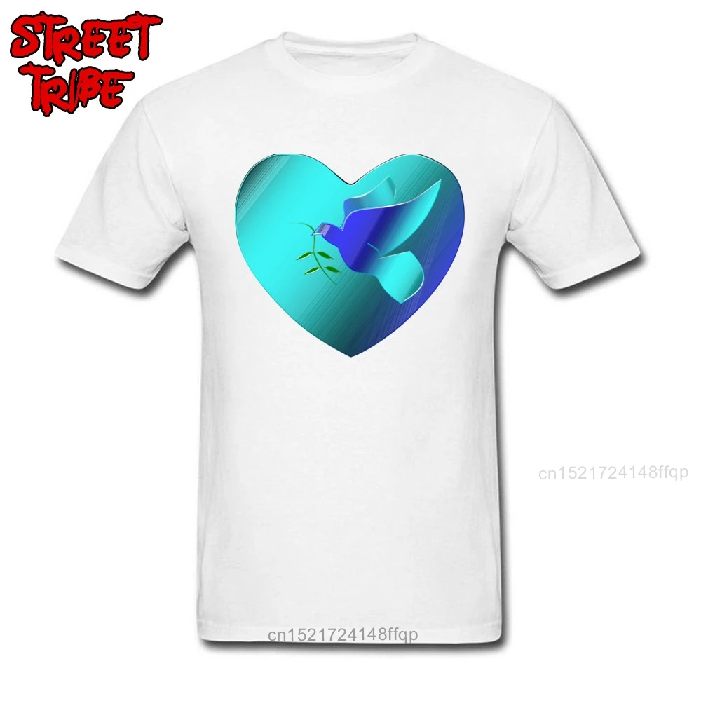 Peace Catcher T-shirt Men Black T Shirt Short Sleeve Cotton Tops Tees Geek Tshirt Doves Of The Blue Sky Heart Punk Style Clothes