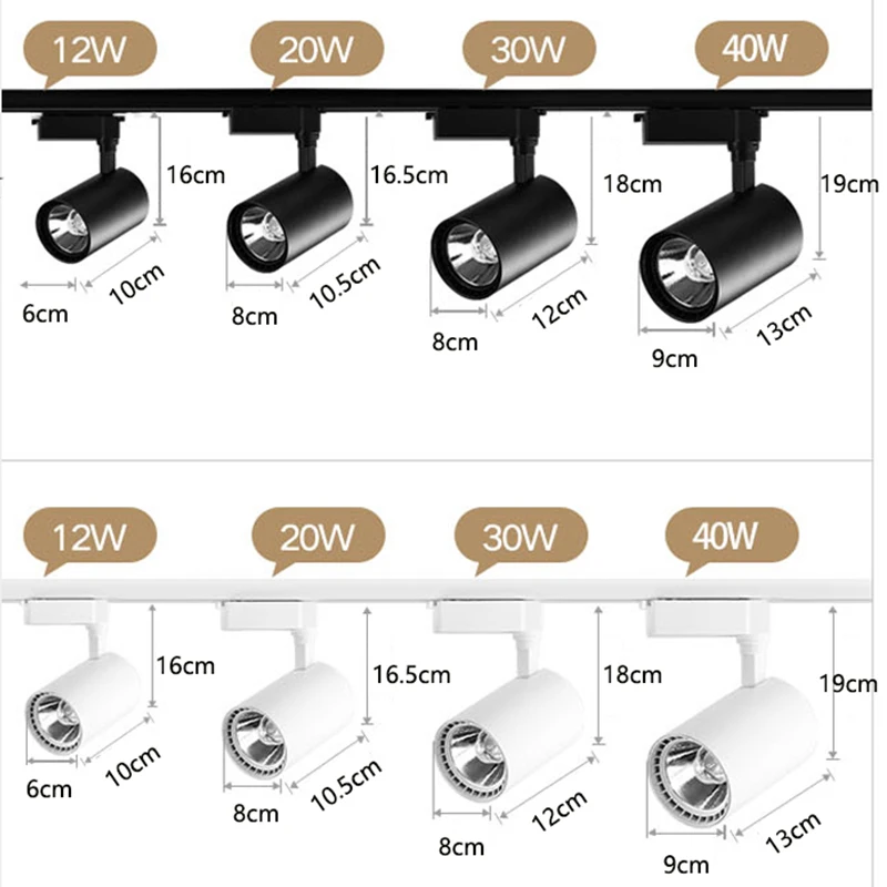 Track Light 220V COB Set Led Track Lighting Rail Lamp Led Spot 12/20/30/40W Store Home 220V Lights Ceil Fixture Shop