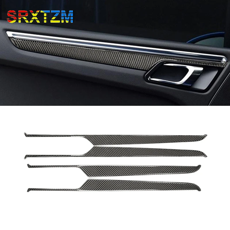 

For Porsche Cayenne Macan Carbon Fiber Car Interior Door Armrest Side Decoration Strip Trim Cover Refit Accessories