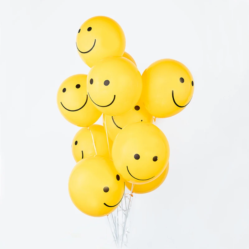 Yellow Smiley Latex Balloons Cute Smile Face Ballon Toys Baby Shower Birthday Party Decoration Wedding Valentines Day Air Globos