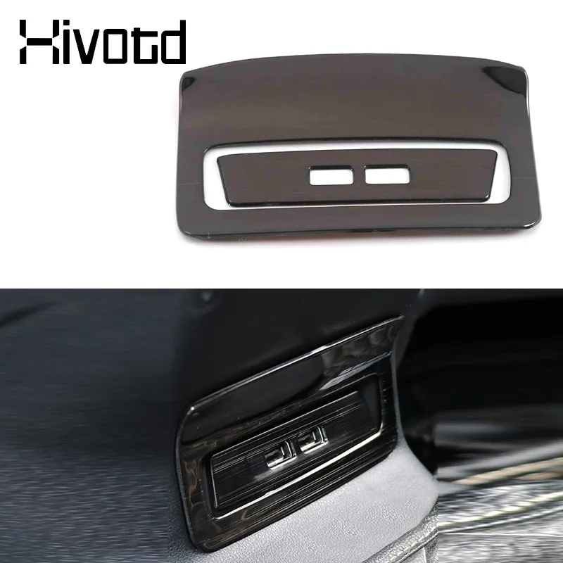 For Skoda Karoq 2023 2024 Car Accessories Armrest Rear Row Middle Socket Cover Interior Decoration Frame USB Panel Styling Parts