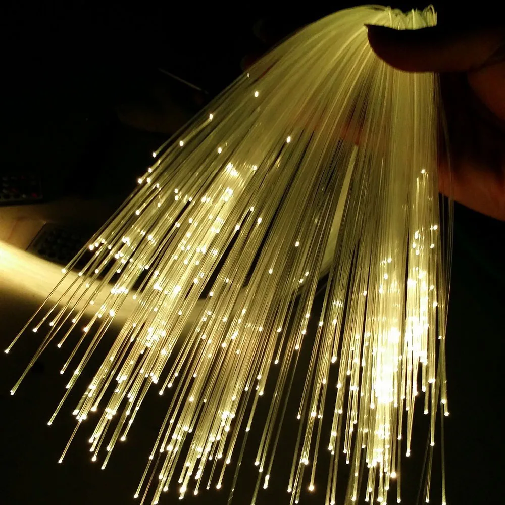 Son Glow Fiber Optik Işık 0.75mm PMMA Fiber Optik Kablo her türlü LED Işık Motoru DIY Yıldızlı Gökyüzü Etkisi Dekoratif Ev