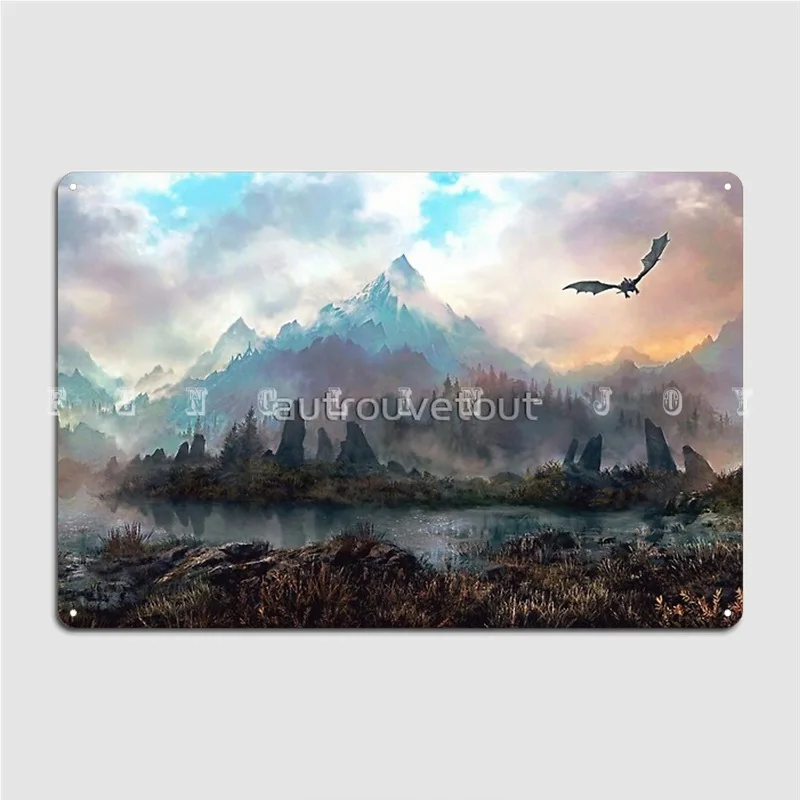 

Dragon Mountain Metal Plaque Poster Club Home Funny Wall Plaque Living Room Tin Sign Poster