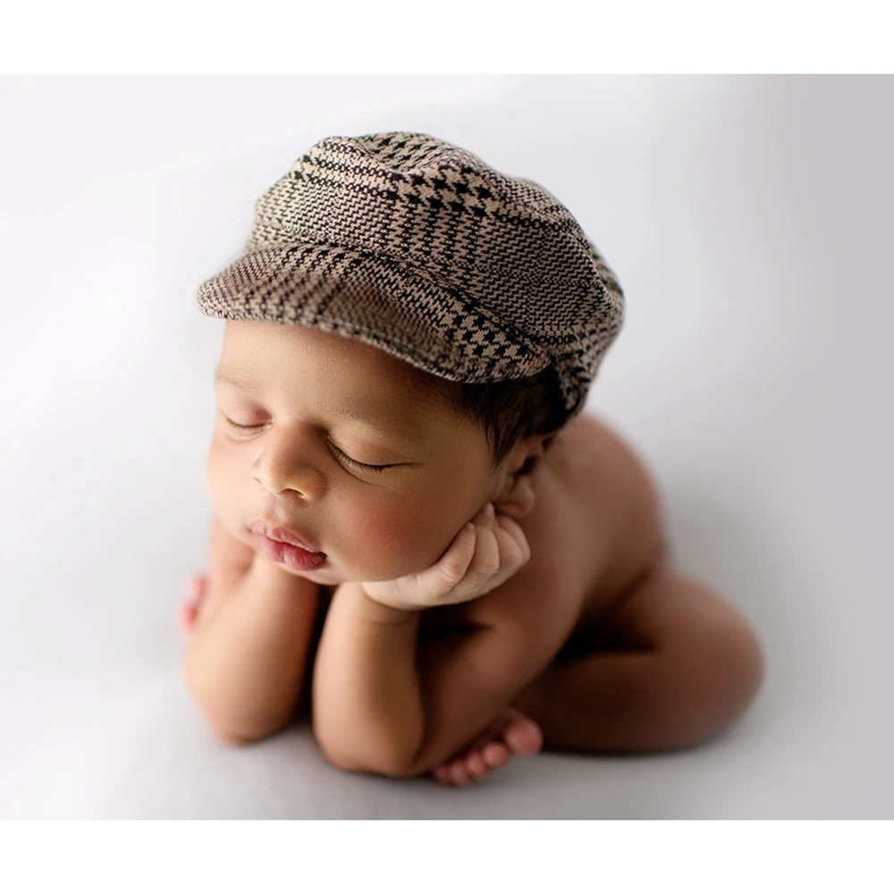 0-1M New Born Baby Clothes Girl Boy Hat Plaid Costume Little Gentleman  Newborn Photography Props Photo Studio Accessories Pants
