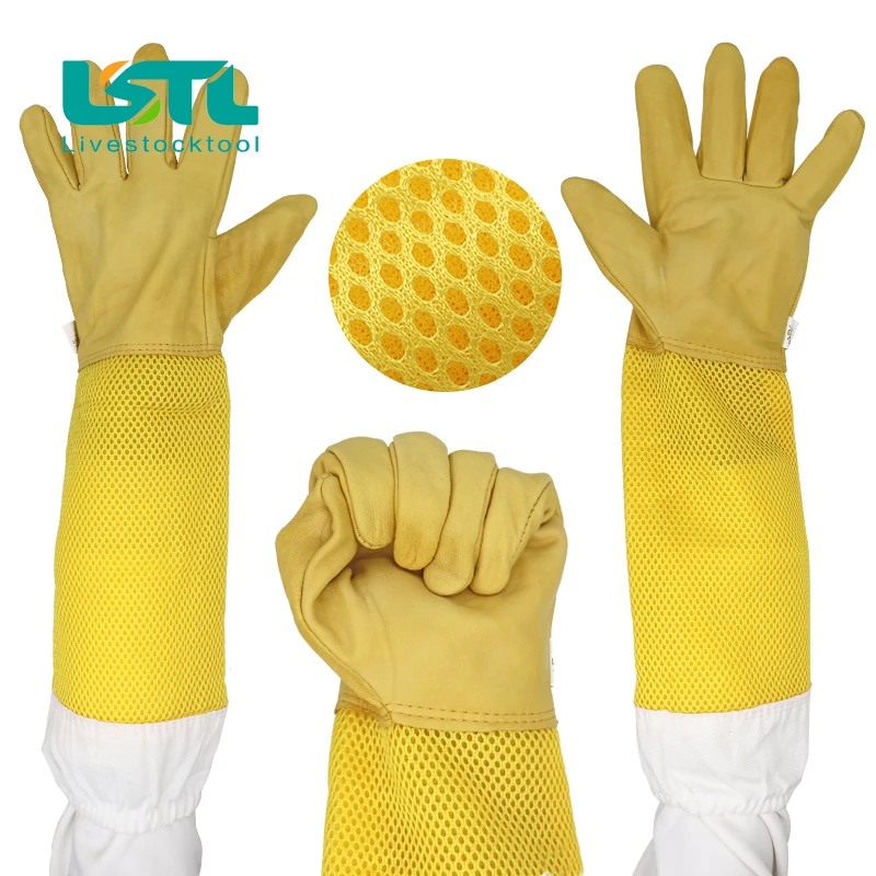 Guantes de piel de oveja para apicultura profesional, antipicaduras de abejas, herramientas de apicultura, 1 par