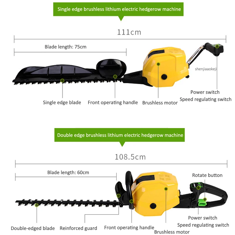 Máquina de podar recargable con batería de litio de 36V-12Ah, cortasetos eléctrico, tijeras para ramas gruesas, cortadora de árboles, tijeras para valla, 1 ud.