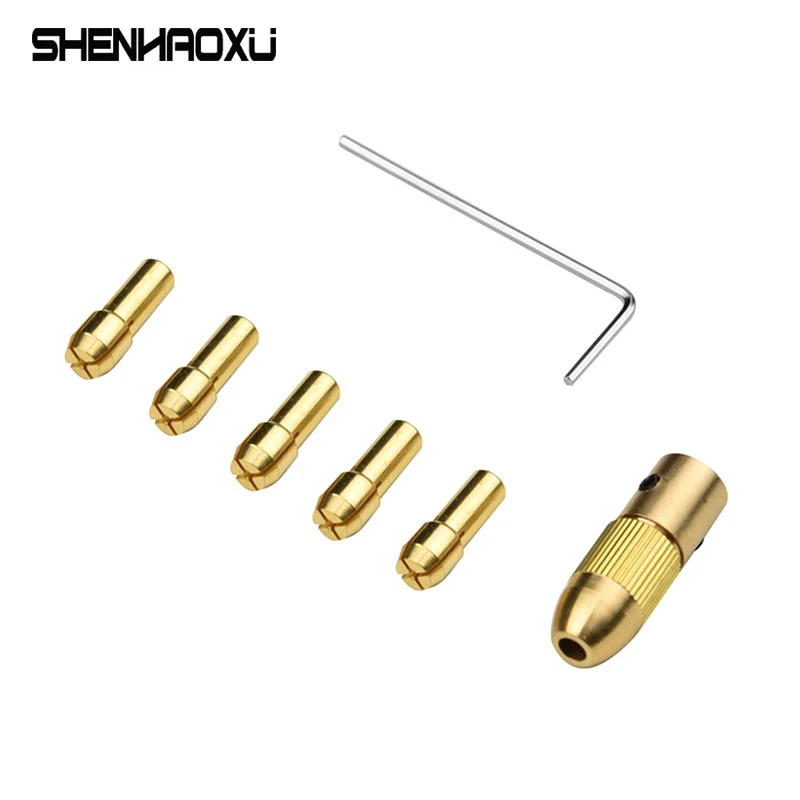 8pcs 0.5-3mm High Quality Small Electric Drill Bit Collet MicroTwist Drill Copper Chuck Set With Allen Wrench For HOME DIY