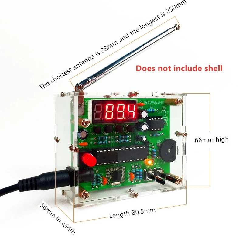 Cyfrowy w kształcie tuby wyświetlacz FM Radio cyfrowe elektroniczny Diy zestaw do produkcji części produkt elektroniczny spawanie montaż