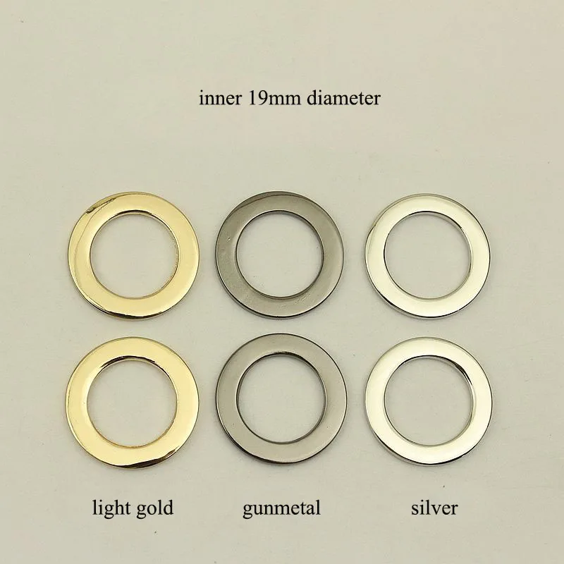 

30Pcs 19mm Inner Diecast Metal Flat Alloy Round O Ring Adjustable Buckles Nickle Black Gold Bronze Bag Webbing Strap Big Rings