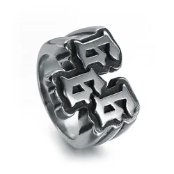 Men's punk stainless steel digital 666 ring titanium steel ring jewelry