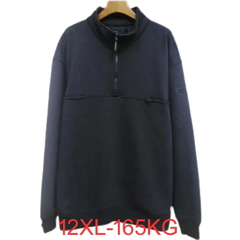 

Autumn Winter Large Size 8XL 10XL 12XL Men Fleece Sports Sweatshirt Warm Jackets Zipper Hoodies Oversize Coat 165KG 60 62