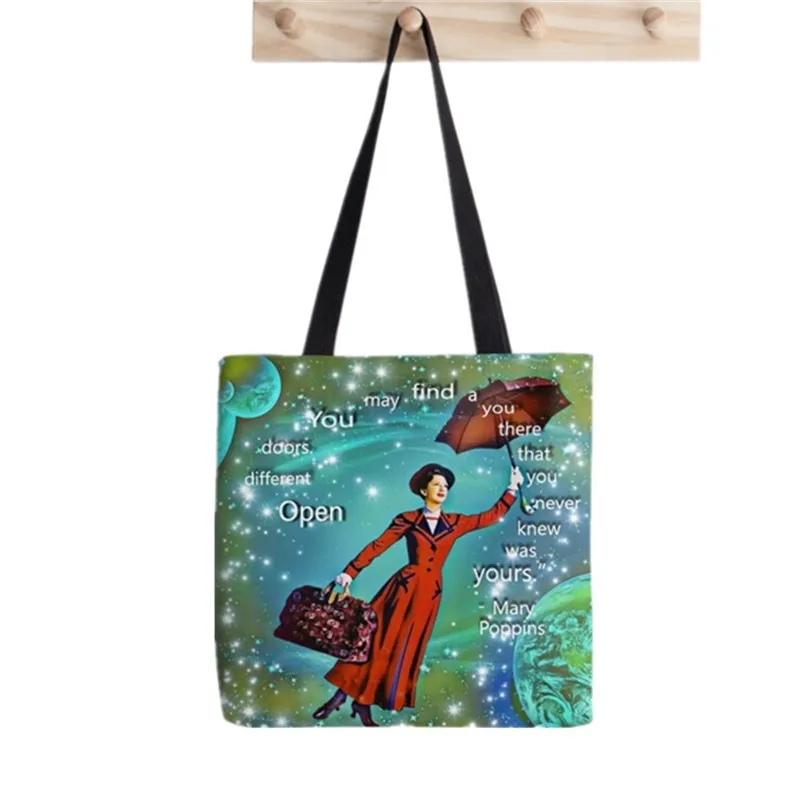 

2021 Shopper magic stars umbrella Painted Tote Bag women Harajuku shopper handbag girl Shoulder shopping bag Lady Canvas Bag