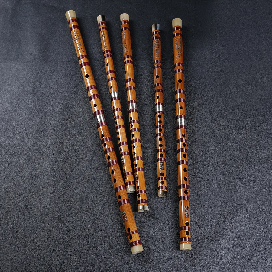 Refined Bitter Bamboo Flute Chinese Musical Instrument Dizi Key of G F for Beginer E D C Key Professional Playing Student