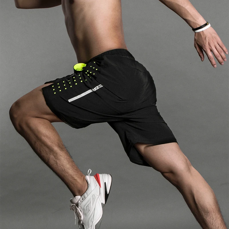 ROCKBROS Running Sport Shorts Quick Drying Breathable Gym Training Exercise Jogging Cycling Shorts With Longer Liner