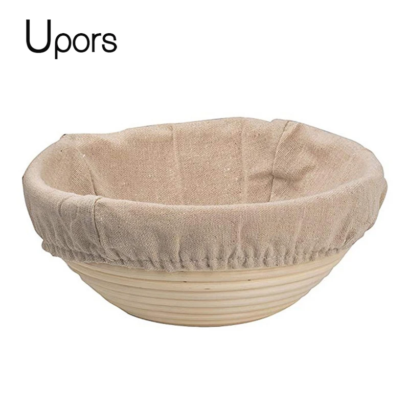 UPORS-cesta de mimbre para fermentación de pan, canasta ovalada Natural para fermentación de masa, Banneton