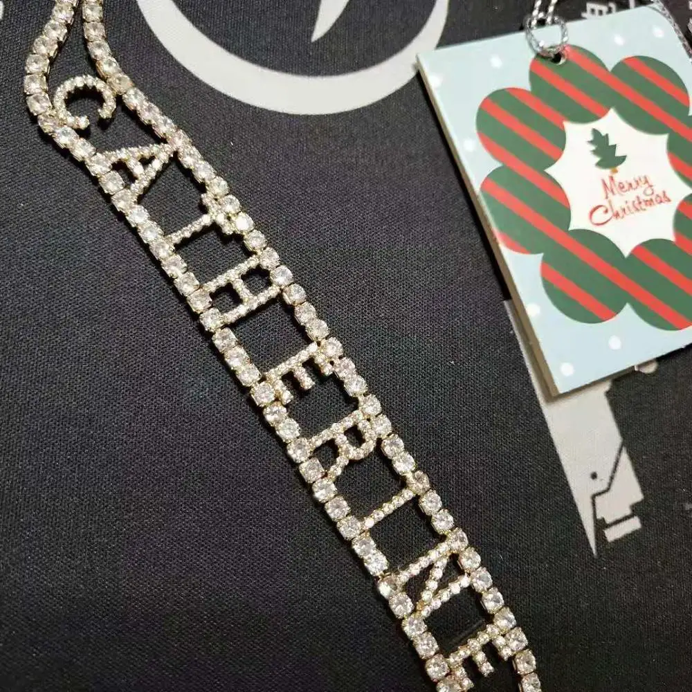 DOREMI 9mm 3A Zircon CUSTOM Name Necklace with 2 Rows 3mm Tennis chain Personalized Name Number Choker Women Mother's Day Gift