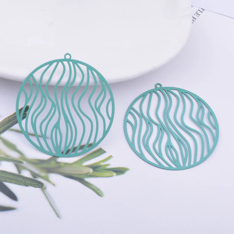 30 Stück Ab6568 35*37mm Filigrane Runde Anhänger für DIY-Schmuck- und Ohrringherstellung – Detail 9