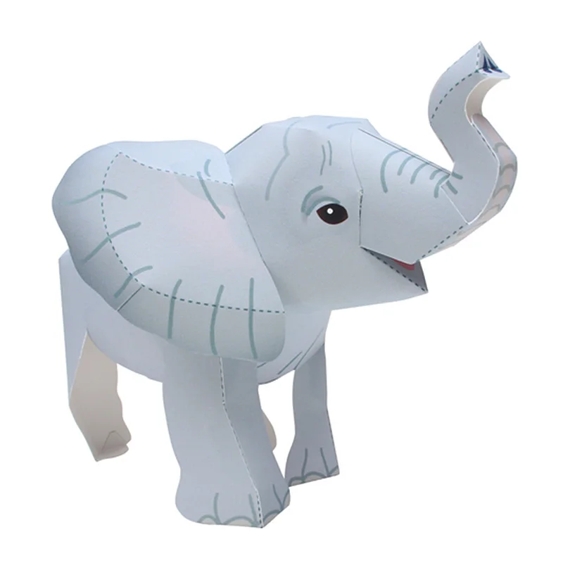 Elephant Origami Art Folding Mini Cute 3D Paper Model Papercraft Animal DIY Kids Adult Craft Handmade Toys QD-048