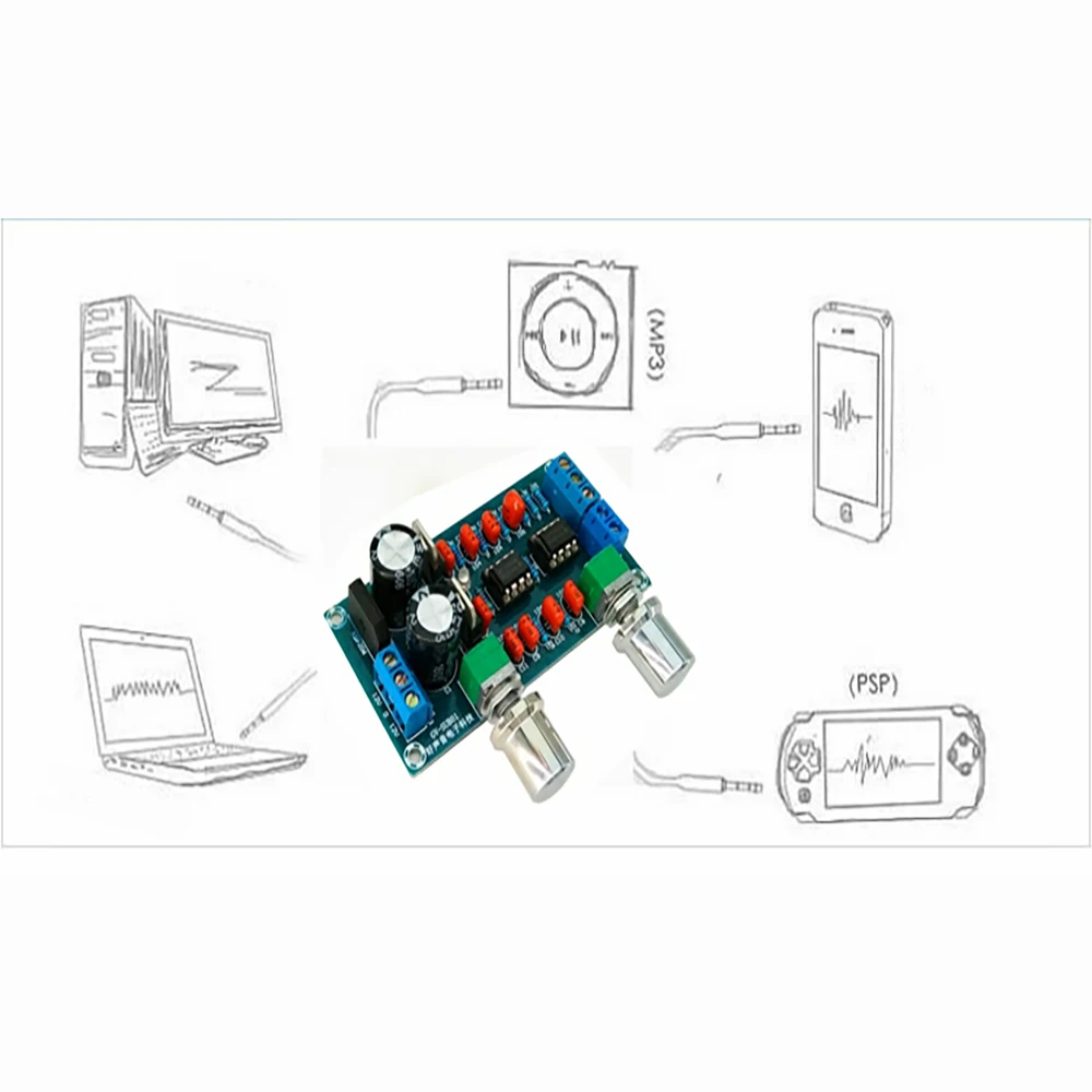 NE5532  Low Pass Filter Board Subwoofer Amplifier Board Module Dual Double 12V Low Frequency 1PC