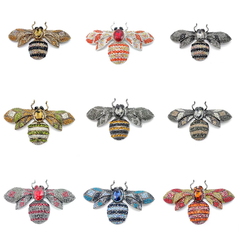 PD BROOCH Oversized Full Glass Bee Animal Super Multi-color Optional Clothing Accessories Wholesale Jewelry Gift