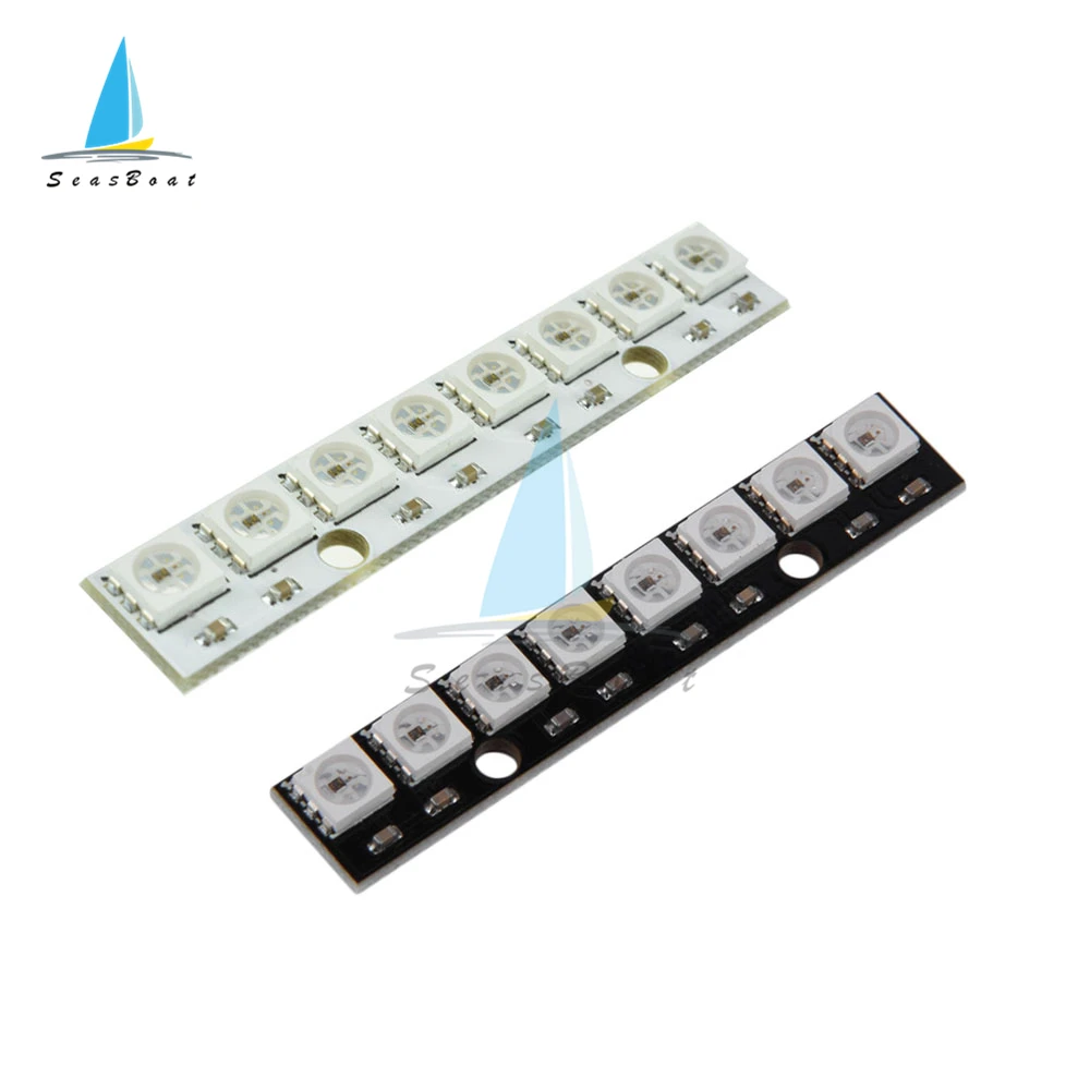 8 bit 8 canali WS2812 5050 RGB LED Lights scheda di sviluppo integrata a colori a colori nero/bianco