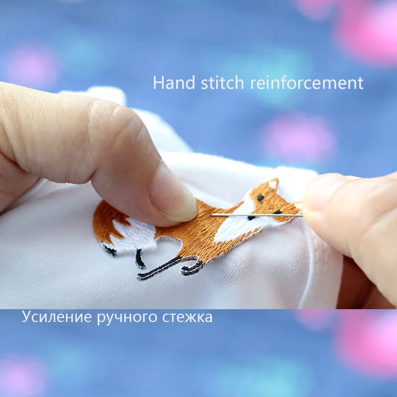 Fox Embroidery Stickers Cute Patches Parches Ropa Termoadhesiv Bordados Patch on clothing Naszywki Na Ubrania Toppe Vestiti Swe