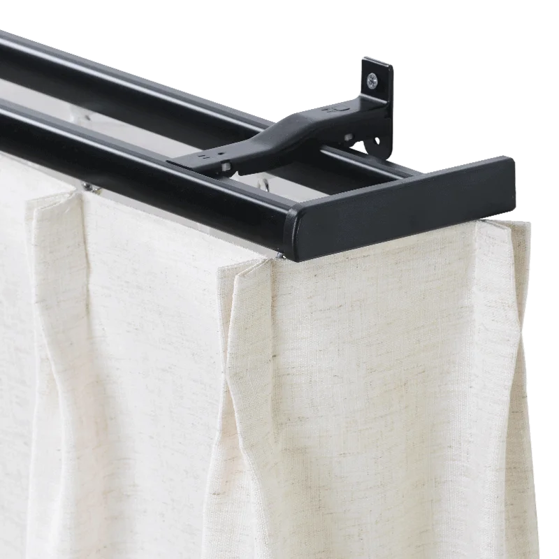 

Luxurious Heavy Single Double Rails Design Straight Curtain Tracks Side Ceiling Installation Nano Silence Rod Accessories