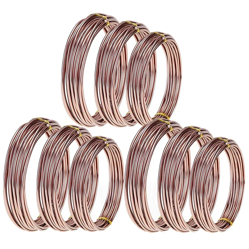 Hot Sale 9 Rolls Bonsai Wires Anodized Aluminum Bonsai Training Wire with 3 Sizes (1.0 Mm,1.5 Mm,2.0 Mm),Total 147 Feet