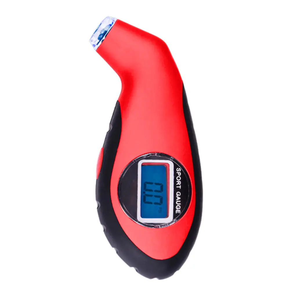 1pcs Red Black Tire Pressure Gauge Backlight High-precision LCD Luminous Digital Display Monitoring Car Tire Pressure Gauge