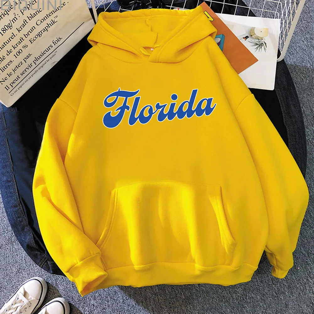 Punk Graphic Hoodie Florida Letter Aesthetic Clothes Harajuku Gothic Oversize Streetwear Unisex Sweatshirt Women Male Hoody Wram