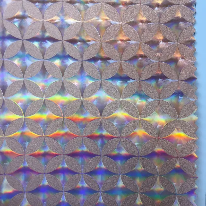 

Circle Steric Holographic Decorative Synthetic Pu Leather Materials