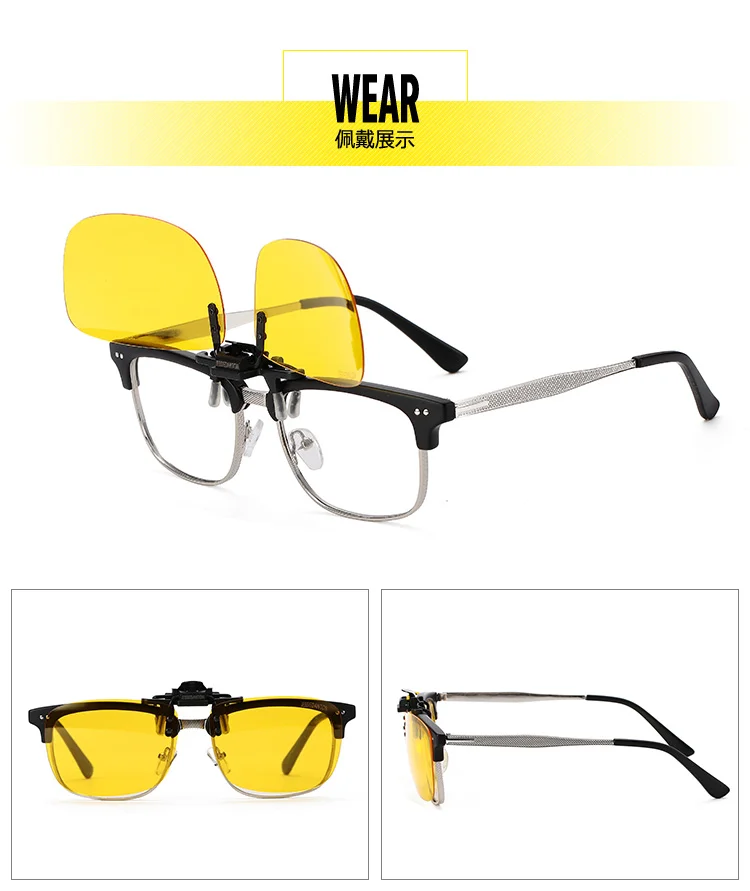 CAXMAN แว่นตากันแดด Polarized คลิปชายหญิงแว่นตากันแดดสายตาสั้นขับรถกระจกแว่นตากันแดด