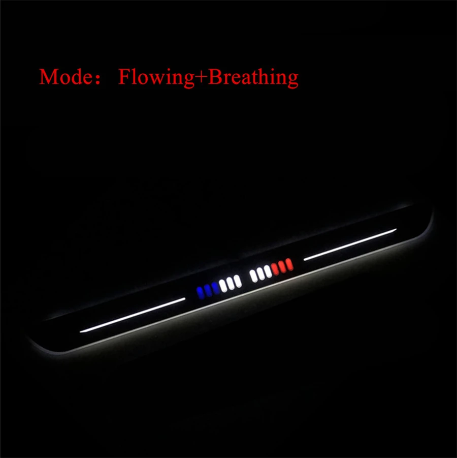 Universal 2Pcs 550 * 45mm front door LED Flowing Car Front Pedal Light Sill Pathway Welcome Scuff Light moving Customize Lamps