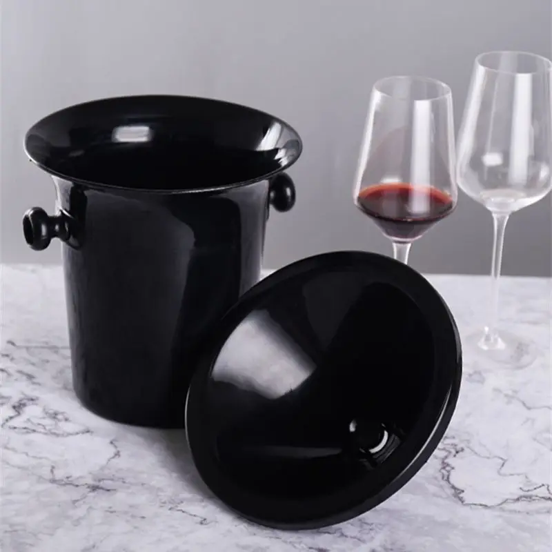 Aixiangru Wine Champagne Spittoon,Wine Tasting Spittoon 1L,Black Wine Barrel 3L