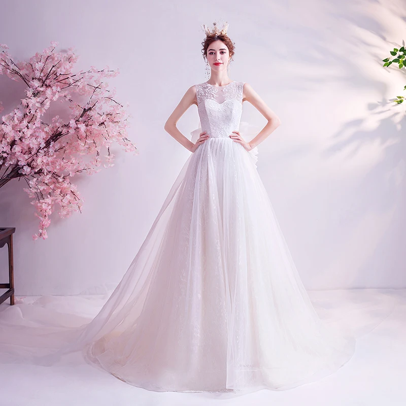 Luxury Wedding Dress/Stereo Flowers Long Trailing Wedding Dress 504