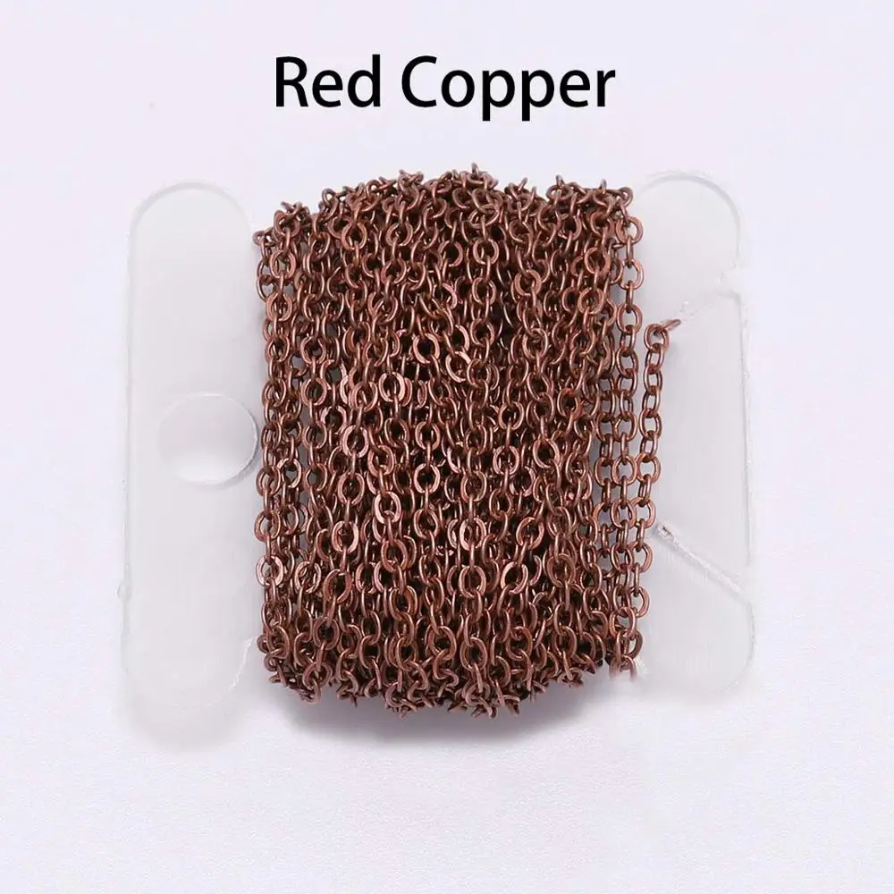 Copper Oval Link Necklace Chain, Gold Plated for DIY