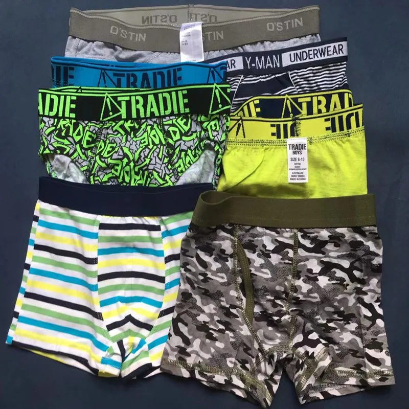 2pcs/Lot Teen Boy Cotton Boxers Mixed Designs Underwear Size 2T-16T Teenagers Under Panties Soft Comfortable Men Brief Boxers