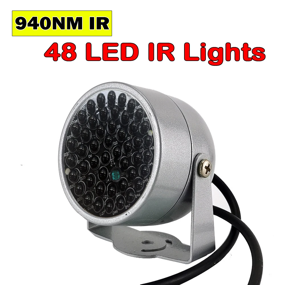 New Invisible illuminator 940NM infrared 60 Degree 48 LED IR Lights for Night Vision CCTV Security 940nm IR Camera Fill light