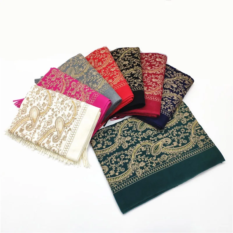 2023 luxury brand women scarf Winter Thick Embroidery scarves shawls lady wraps Cashmere Pashimina female Echarpe stole bandana