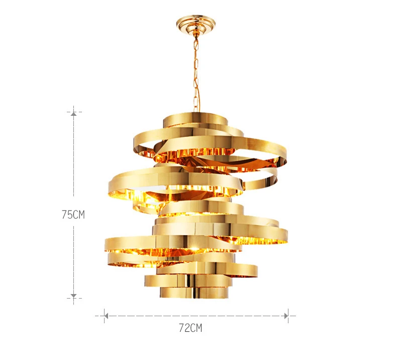 Imagem -05 - Conduziu a Lâmpada Pingente de Ouro Decoração Sala Estar Jantar Pingente Luzes Quarto Pendurado Luminárias Aço Inoxidável Novidade