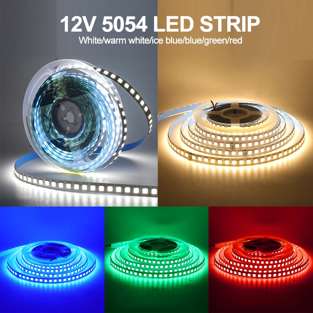 DC12V 24V Led Strip Light 5M 300LEDs 600LEDs Flexible Ribbon LED Tape Light SMD 5054 2835 Waterproof Rope Lamp Red Green Blue