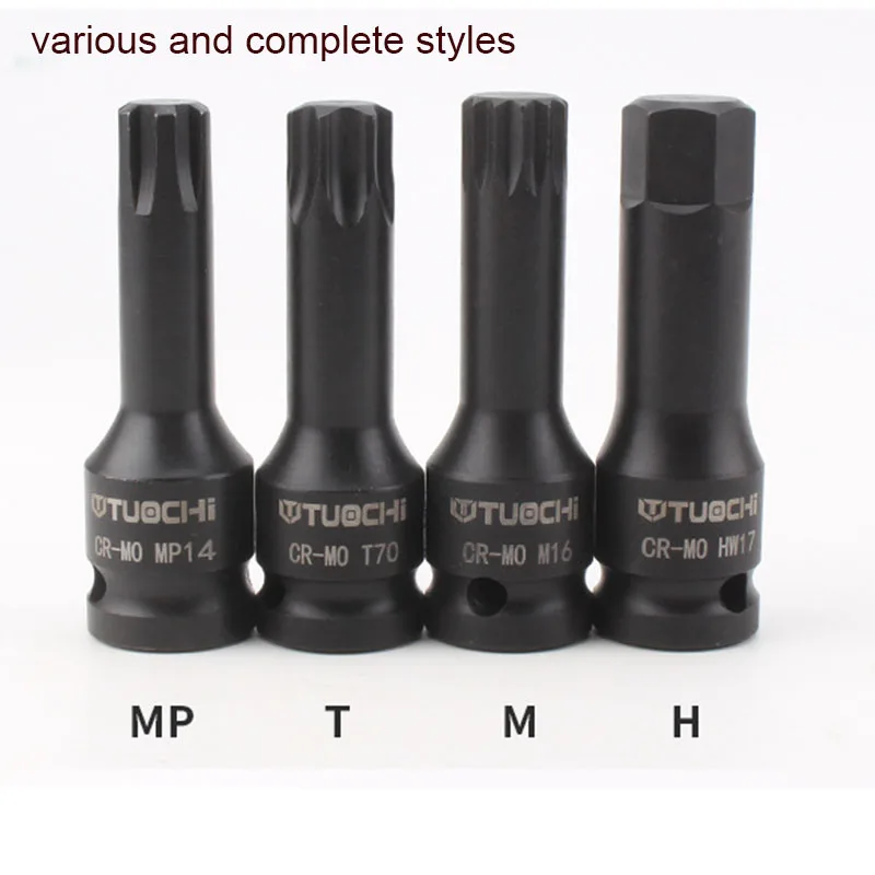 8PCS 1/2 "Zoll Stick Elektrische Bohrer Buchse Adapter Cr-Mo Auswirkungen Bit steckdosen MP/M/T/H 78MM Hight Auswirkungen Buchse Set Hand Werkzeuge